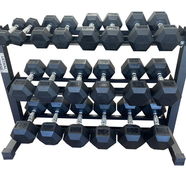 3 Tier Dumbbell Rack (HOLDS 5-50)