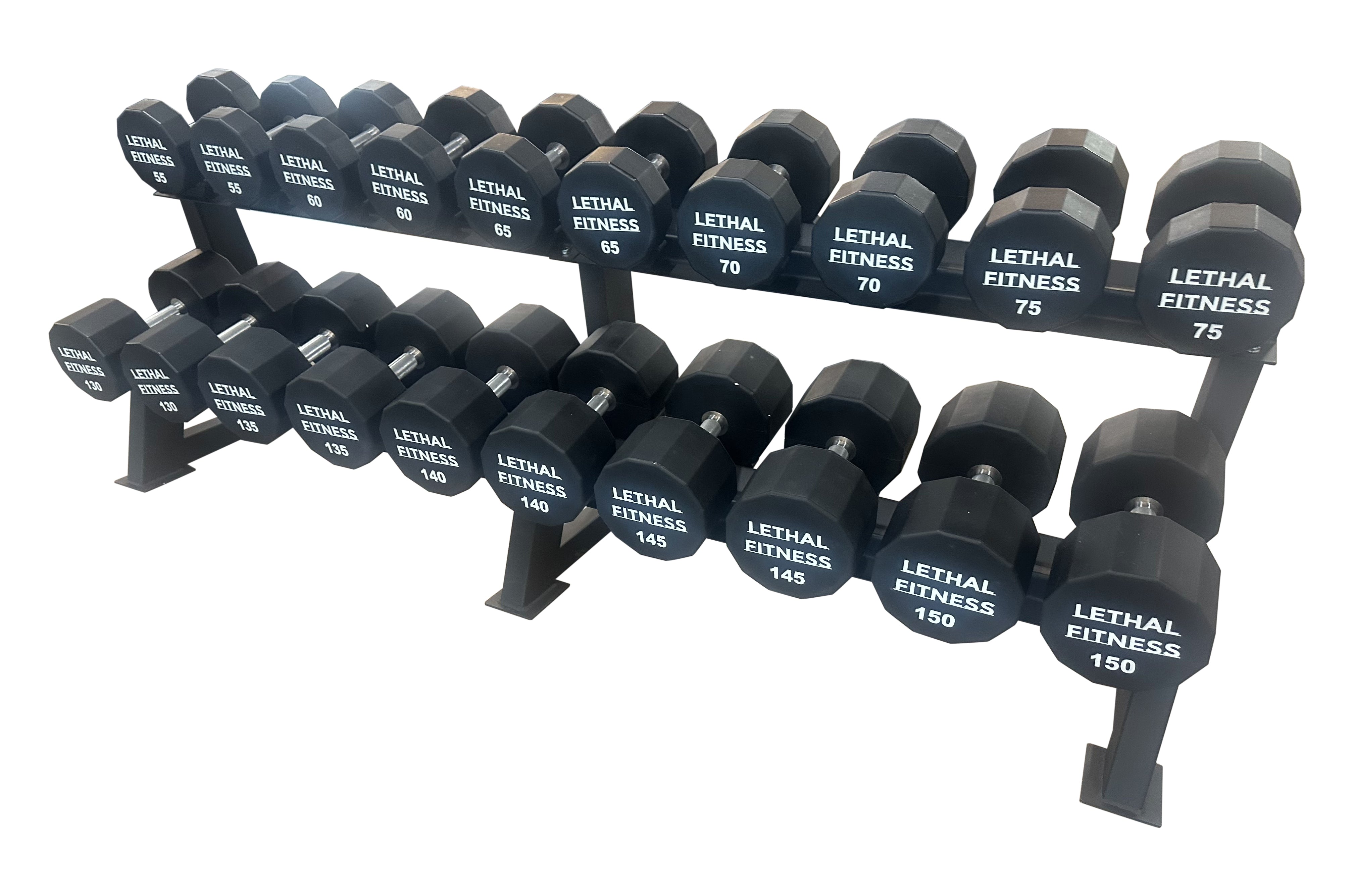 LETHAL FITNESS 2 TIER COMMERCIAL SADDLE DUMBBELL RACK