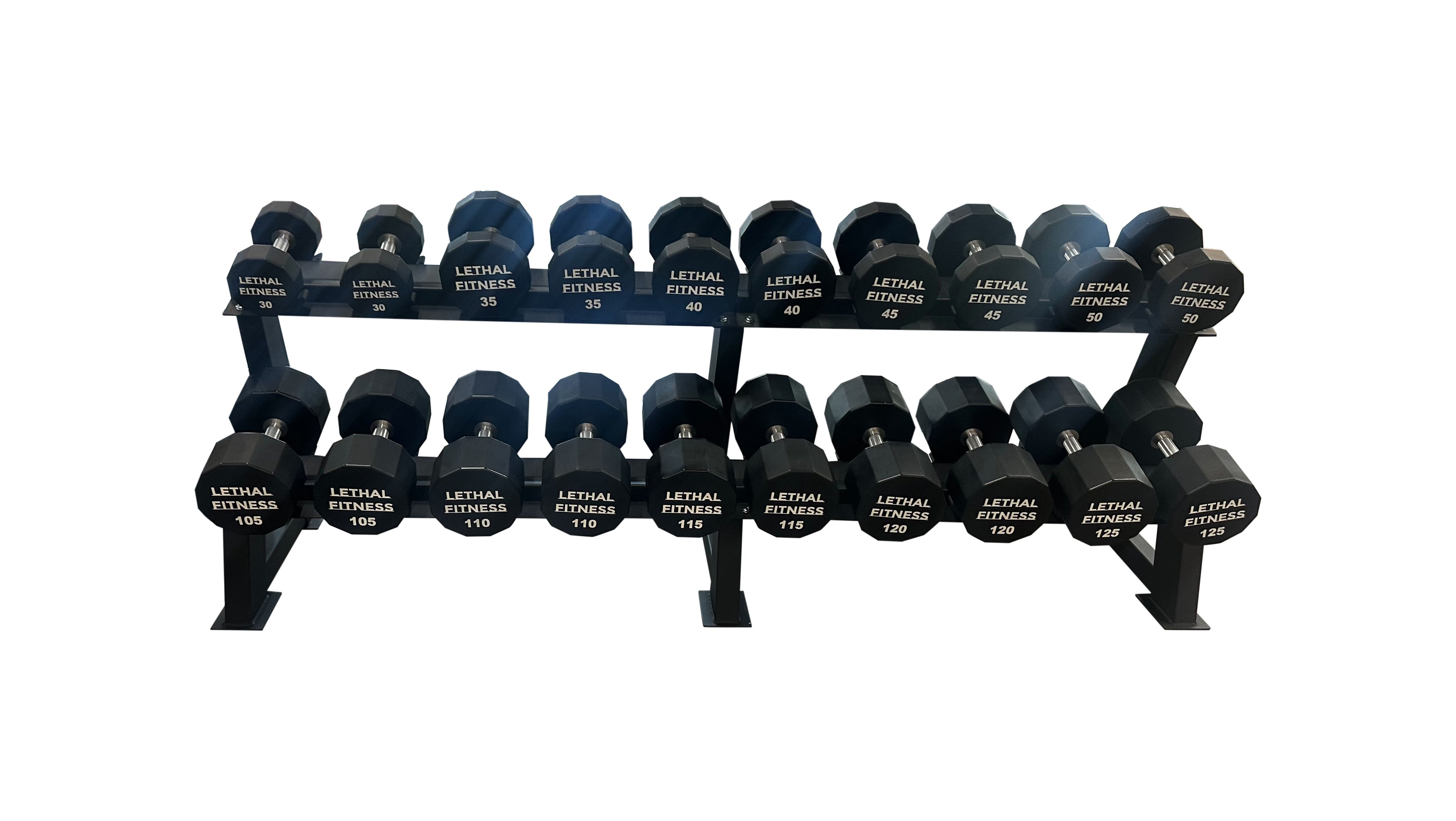 LETHAL FITNESS 2 TIER COMMERCIAL SADDLE DUMBBELL RACK