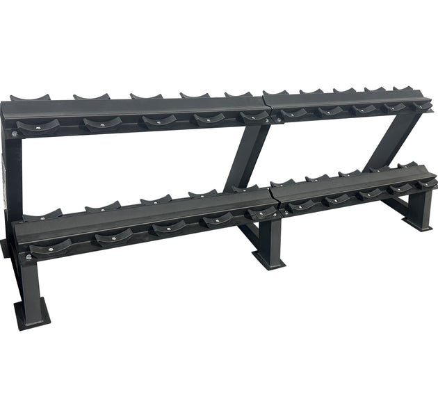 LETHAL FITNESS 2 TIER COMMERCIAL SADDLE DUMBBELL RACK